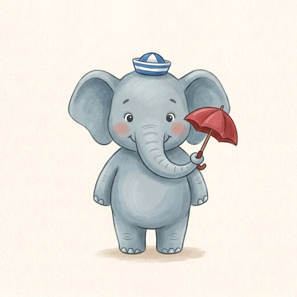 Emmi, Elefant mit Regenschirm