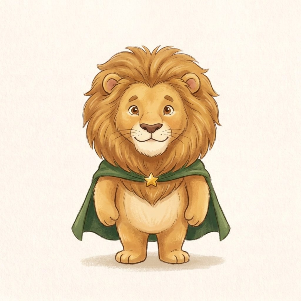 Leo, großer Löwe mit Umhang